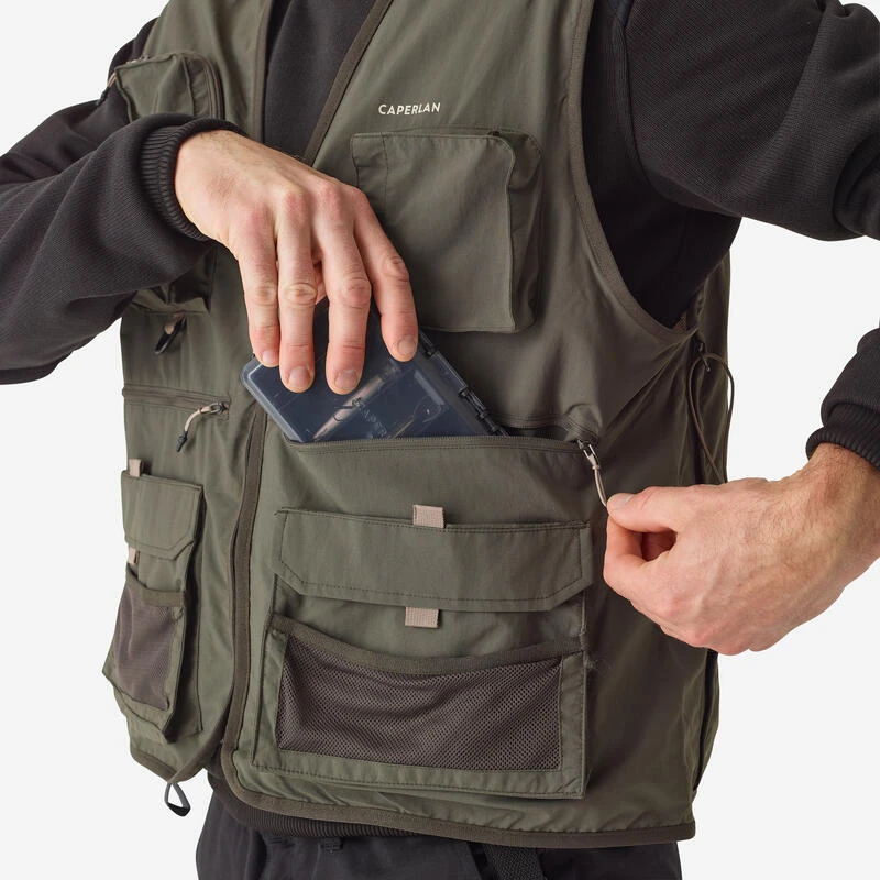GILET De Pêche 500 Kaki – Image 3