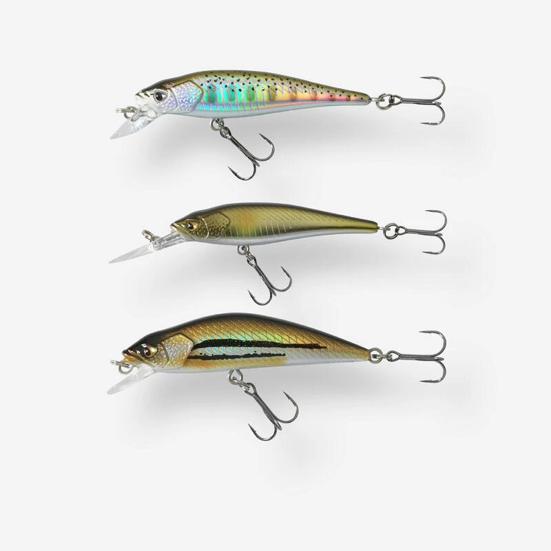 POISSONS NAGEURS JERKBAIT MINNOW PÊCHE AUX LEURRES KIT TRUITE 3 PN