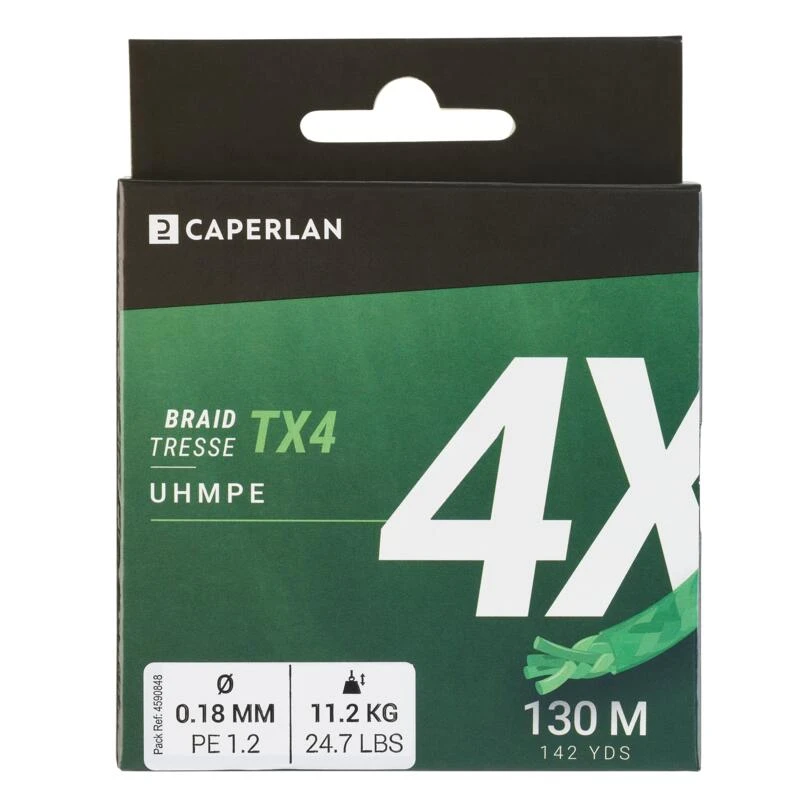 TRESSE PECHE AUX LEURRES TX4 VERT CHART 130M – Image 3